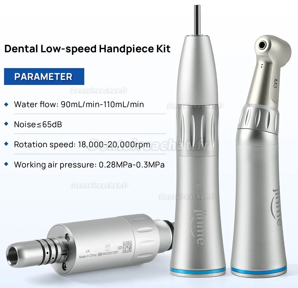 Kit de pi&egrave;ce &agrave; main basse vitesse Jinme M3 (pi&egrave;ce &agrave; main contre-angle + pi&egrave;ce &agrave; main droite + moteur pneumatique)